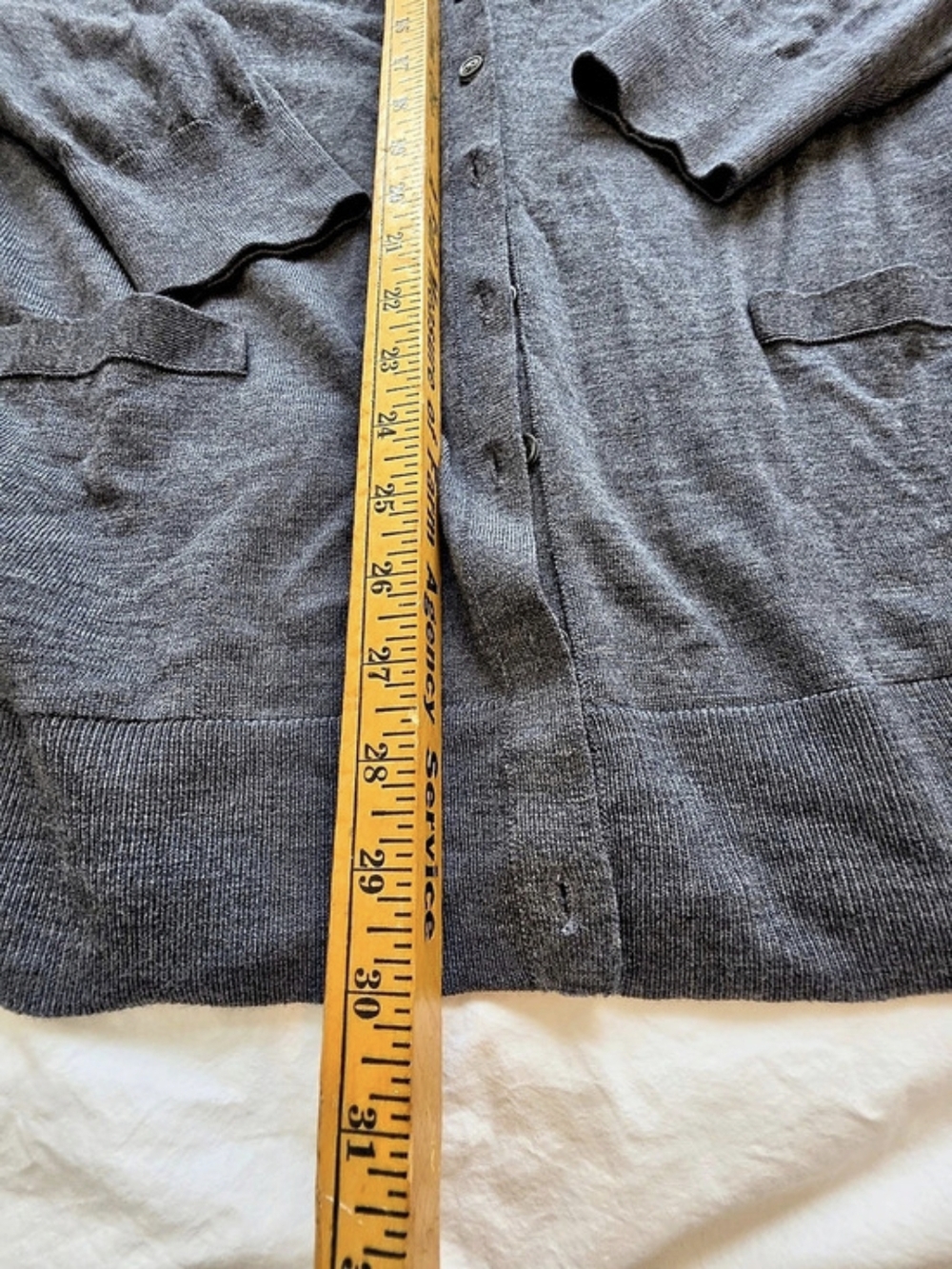 Banana Republic Merino Wool Cardigan Gray XL - Picture 7 of 9